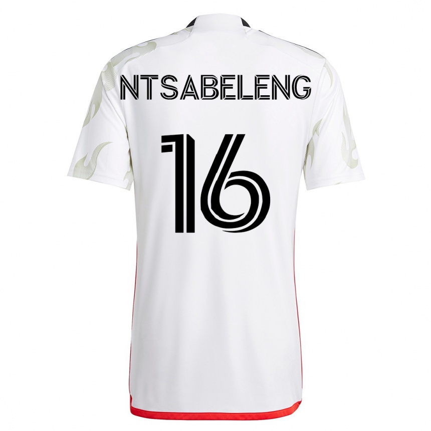 Herren Fußball Tsiki Ntsabeleng #16 Weiß Auswärtstrikot Trikot 2023/24 T-Shirt Luxemburg