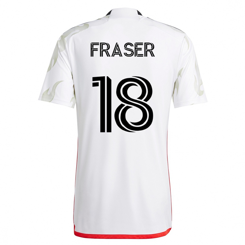 Herren Fußball Liam Fraser #18 Weiß Auswärtstrikot Trikot 2023/24 T-Shirt Luxemburg