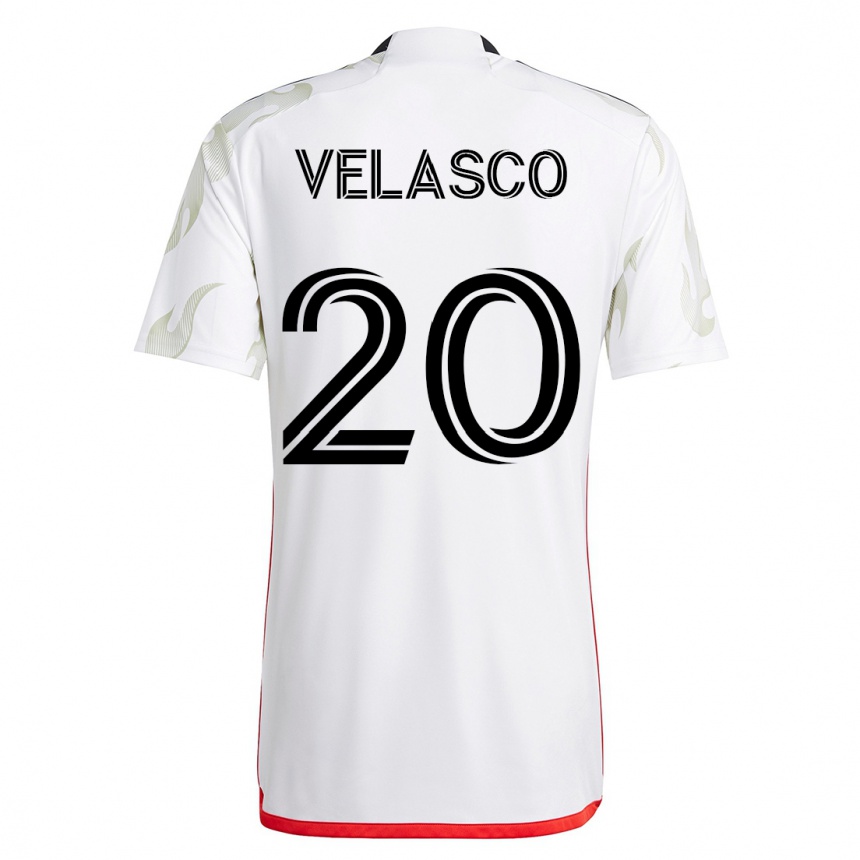 Herren Fußball Alan Velasco #20 Weiß Auswärtstrikot Trikot 2023/24 T-Shirt Luxemburg