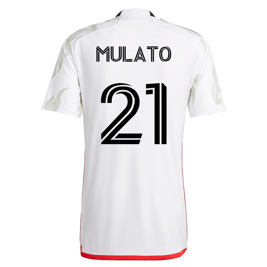 Herren Fußball José Mulato #21 Weiß Auswärtstrikot Trikot 2023/24 T-Shirt Luxemburg