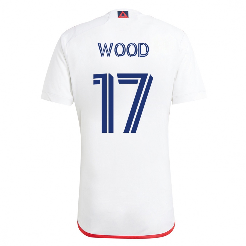 Herren Fußball Bobby Wood #17 Weiß Rot Auswärtstrikot Trikot 2023/24 T-Shirt Luxemburg