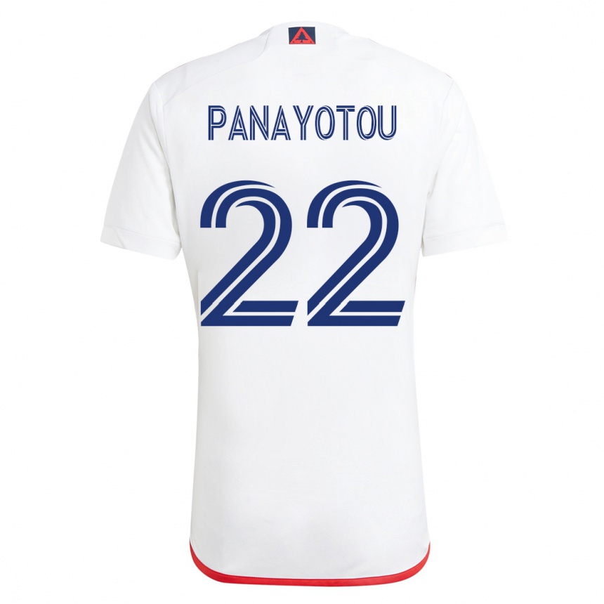 Herren Fußball Jack Panayotou #22 Weiß Rot Auswärtstrikot Trikot 2023/24 T-Shirt Luxemburg