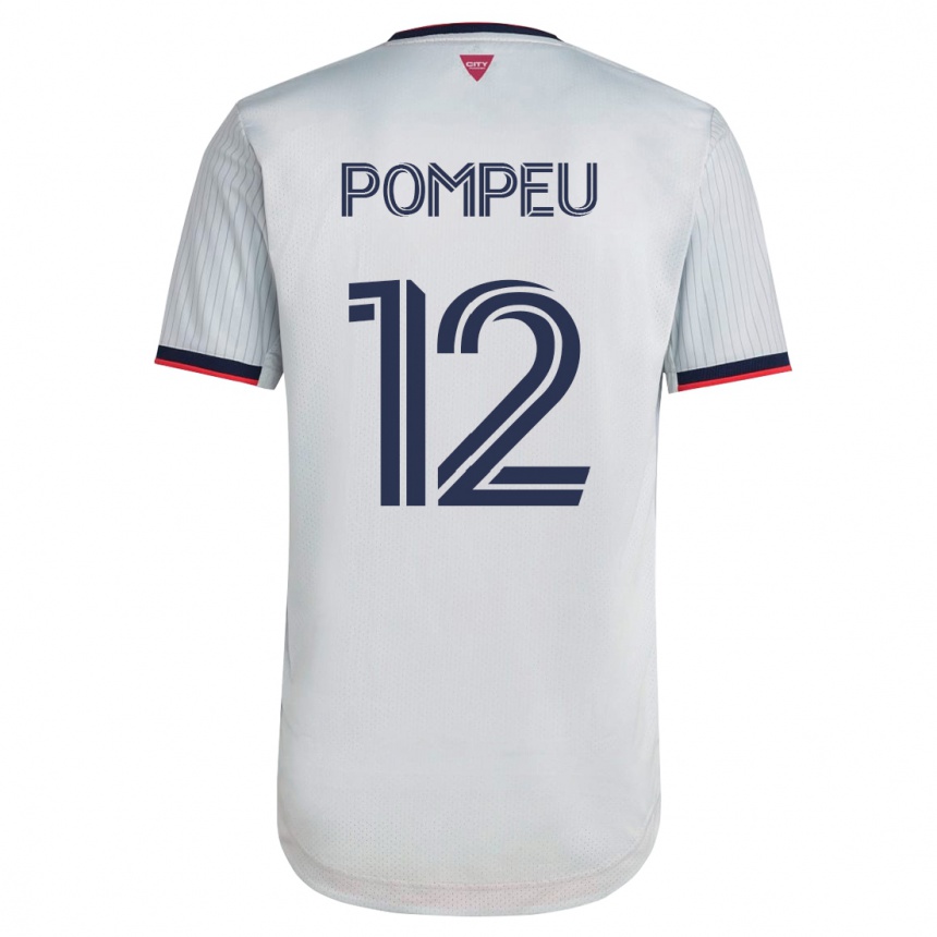 Herren Fußball Célio Pompeu #12 Weiß Auswärtstrikot Trikot 2023/24 T-Shirt Luxemburg