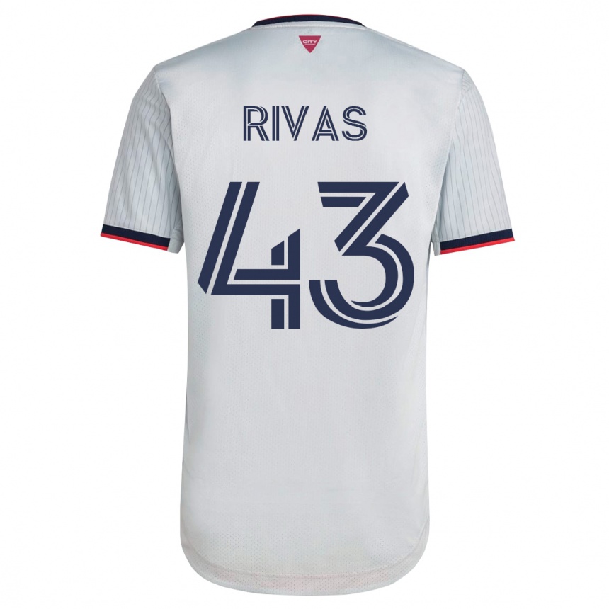 Herren Fußball Sergio Rivas #43 Weiß Auswärtstrikot Trikot 2023/24 T-Shirt Luxemburg