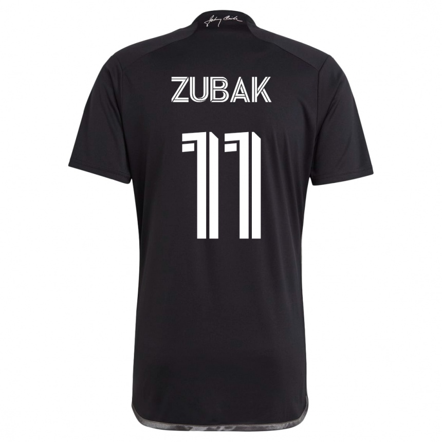 Herren Fußball Ethan Zubak #11 Schwarz Auswärtstrikot Trikot 2023/24 T-Shirt Luxemburg