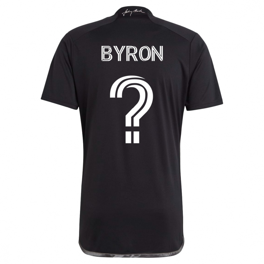Herren Fußball Samuel Byron #0 Schwarz Auswärtstrikot Trikot 2023/24 T-Shirt Luxemburg
