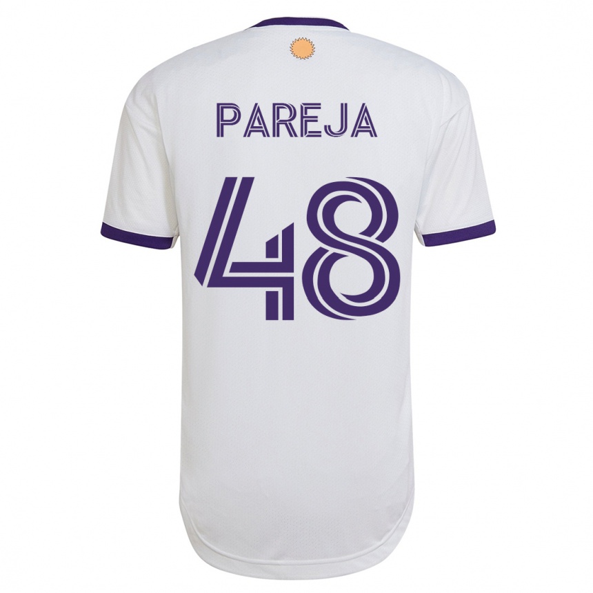 Herren Fußball Diego Pareja #48 Weiß Auswärtstrikot Trikot 2023/24 T-Shirt Luxemburg
