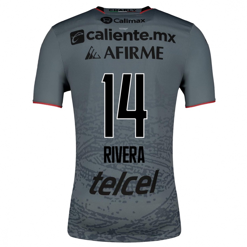 Herren Fußball Christian Rivera #14 Grau Auswärtstrikot Trikot 2023/24 T-Shirt Luxemburg