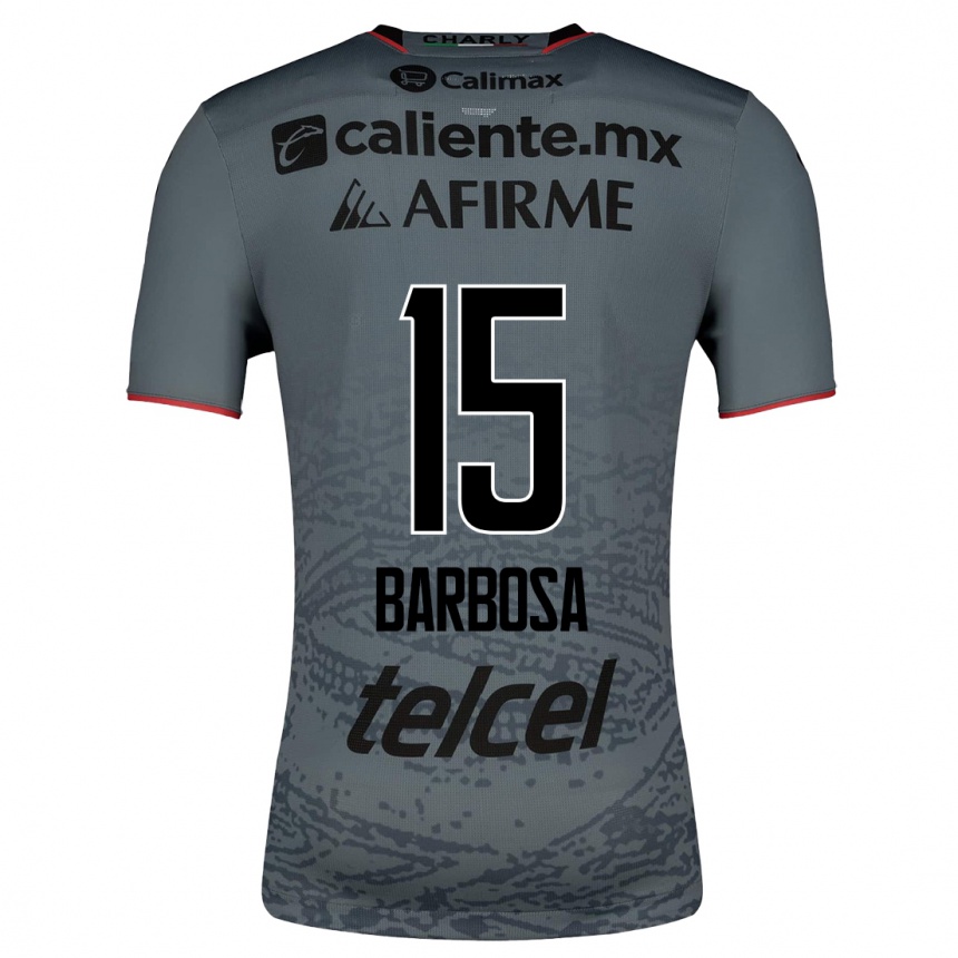 Herren Fußball Diego Barbosa #15 Grau Auswärtstrikot Trikot 2023/24 T-Shirt Luxemburg