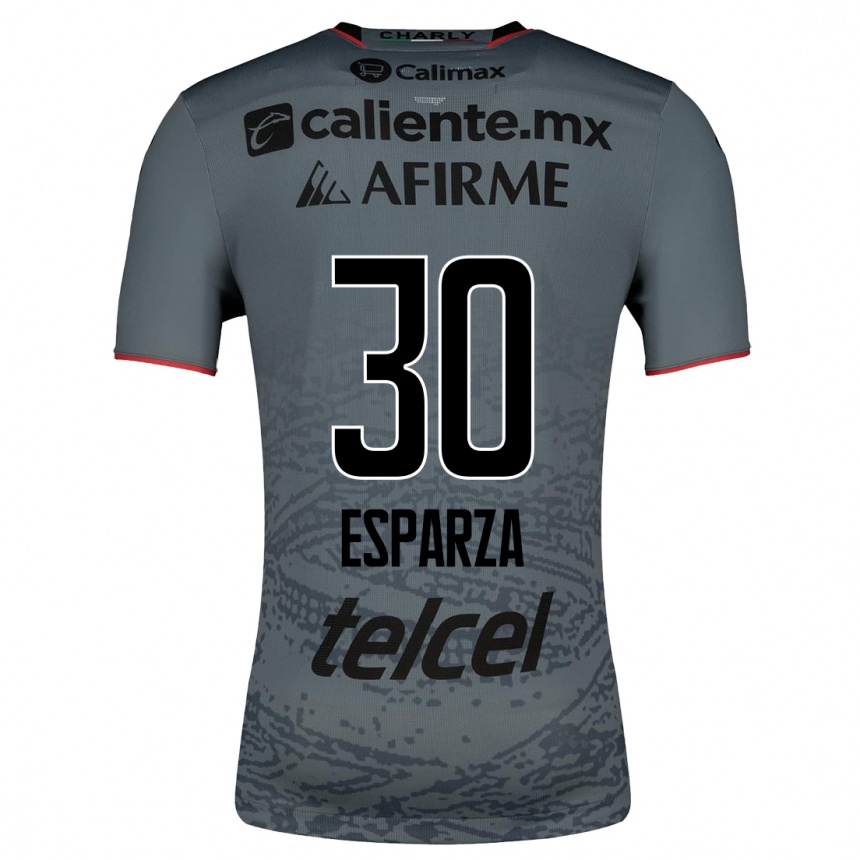 Herren Fußball Litzy Esparza #30 Grau Auswärtstrikot Trikot 2023/24 T-Shirt Luxemburg