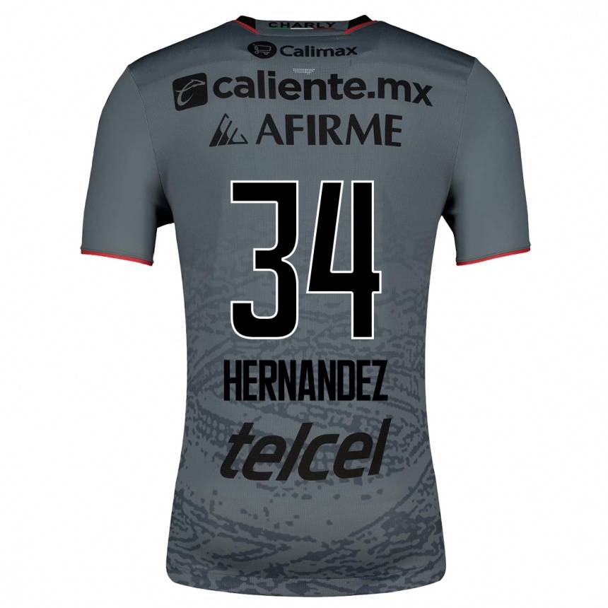 Herren Fußball Kimberly Hernández #34 Grau Auswärtstrikot Trikot 2023/24 T-Shirt Luxemburg