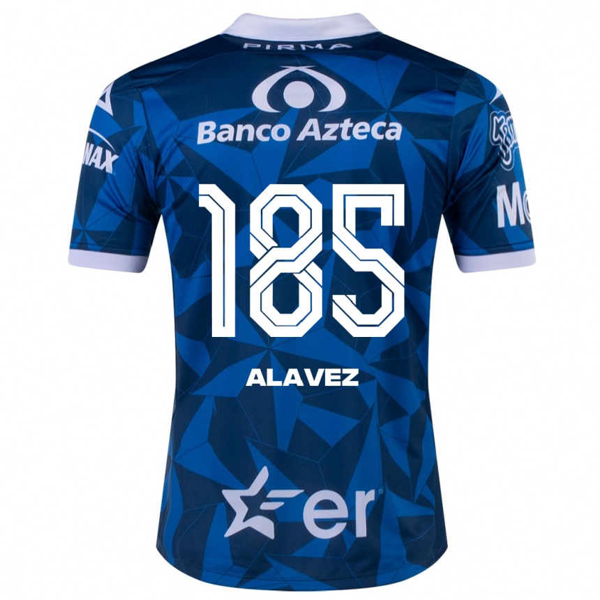 Herren Fußball Brian Alavez #185 Blau Auswärtstrikot Trikot 2023/24 T-Shirt Luxemburg