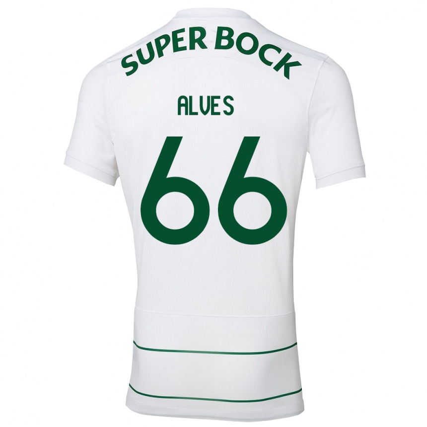 Herren Fußball Miguel Alves #66 Weiß Auswärtstrikot Trikot 2023/24 T-Shirt Luxemburg