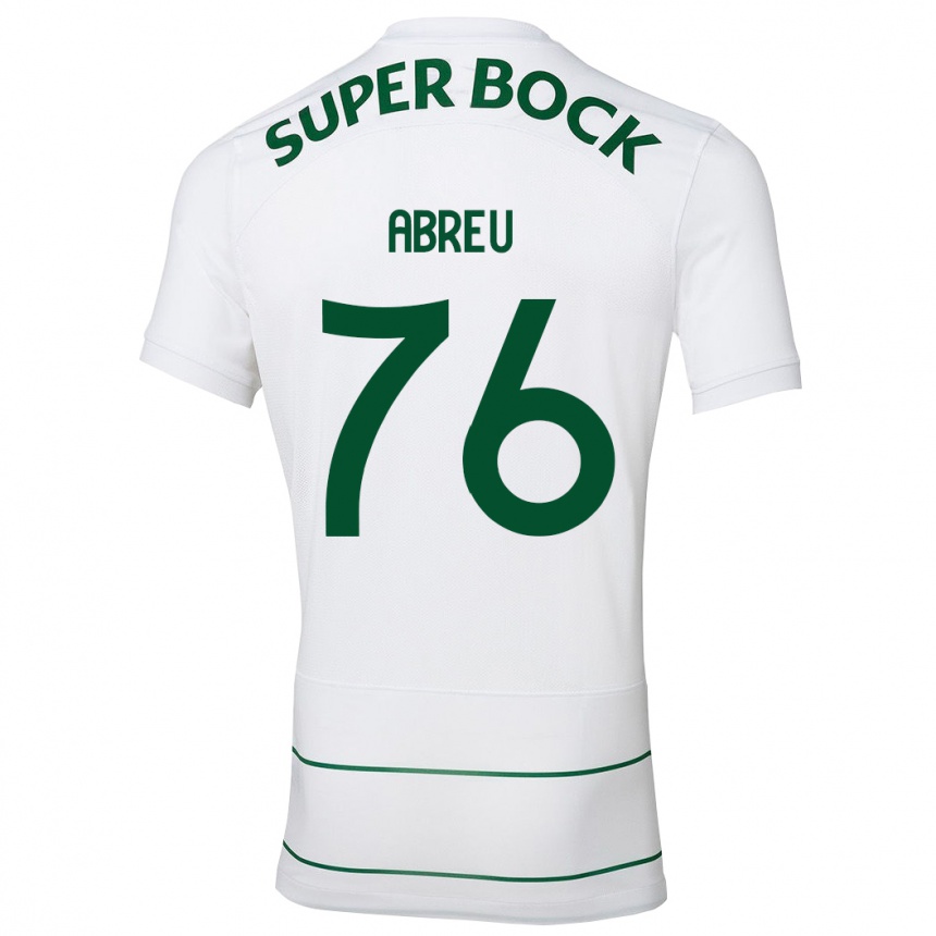 Herren Fußball Diogo Abreu #76 Weiß Auswärtstrikot Trikot 2023/24 T-Shirt Luxemburg