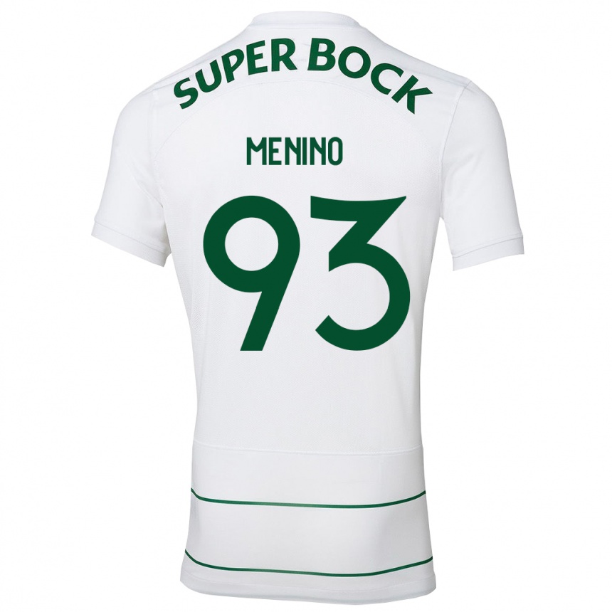 Herren Fußball Miguel Menino #93 Weiß Auswärtstrikot Trikot 2023/24 T-Shirt Luxemburg