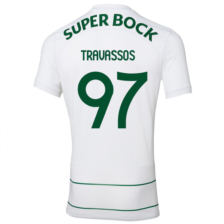 Herren Fußball Travassos #97 Weiß Auswärtstrikot Trikot 2023/24 T-Shirt Luxemburg