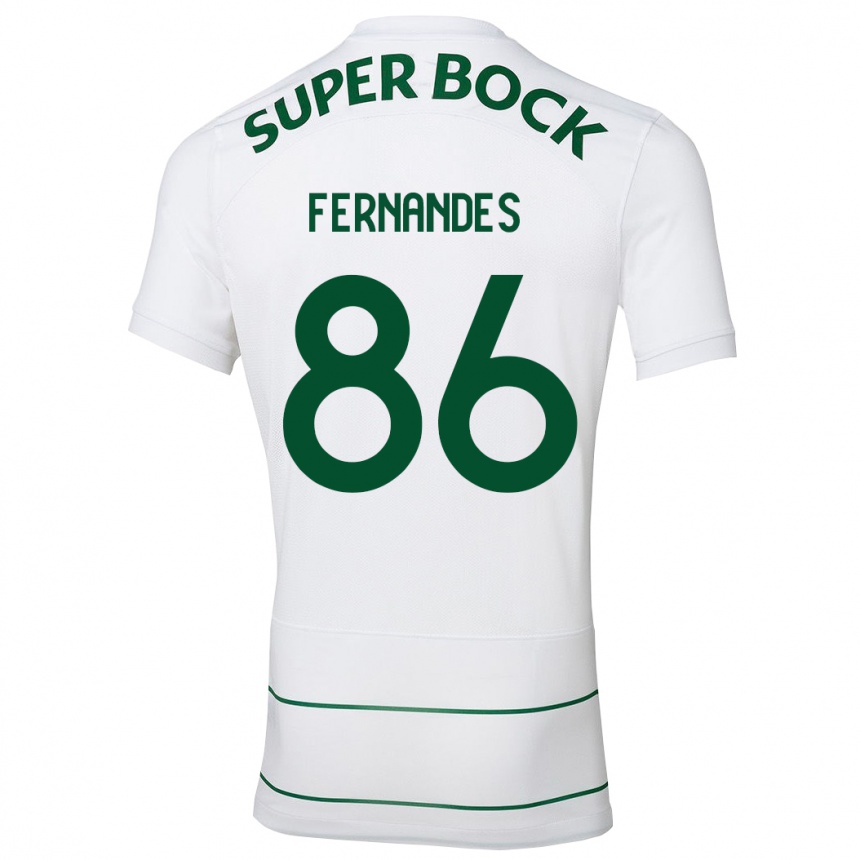 Herren Fußball Emanuel Fernandes #86 Weiß Auswärtstrikot Trikot 2023/24 T-Shirt Luxemburg