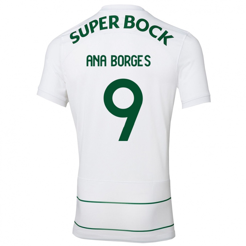 Herren Fußball Ana Catarina Marques Borges #9 Weiß Auswärtstrikot Trikot 2023/24 T-Shirt Luxemburg