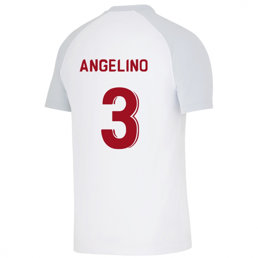 Herren Fußball Angeliño #3 Weiß Auswärtstrikot Trikot 2023/24 T-Shirt Luxemburg