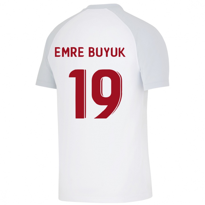 Herren Fußball Enes Emre Büyük #19 Weiß Auswärtstrikot Trikot 2023/24 T-Shirt Luxemburg