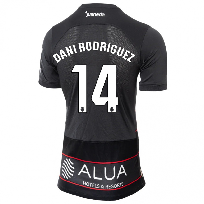 Herren Fußball Dani Rodríguez #14 Schwarz Auswärtstrikot Trikot 2023/24 T-Shirt Luxemburg