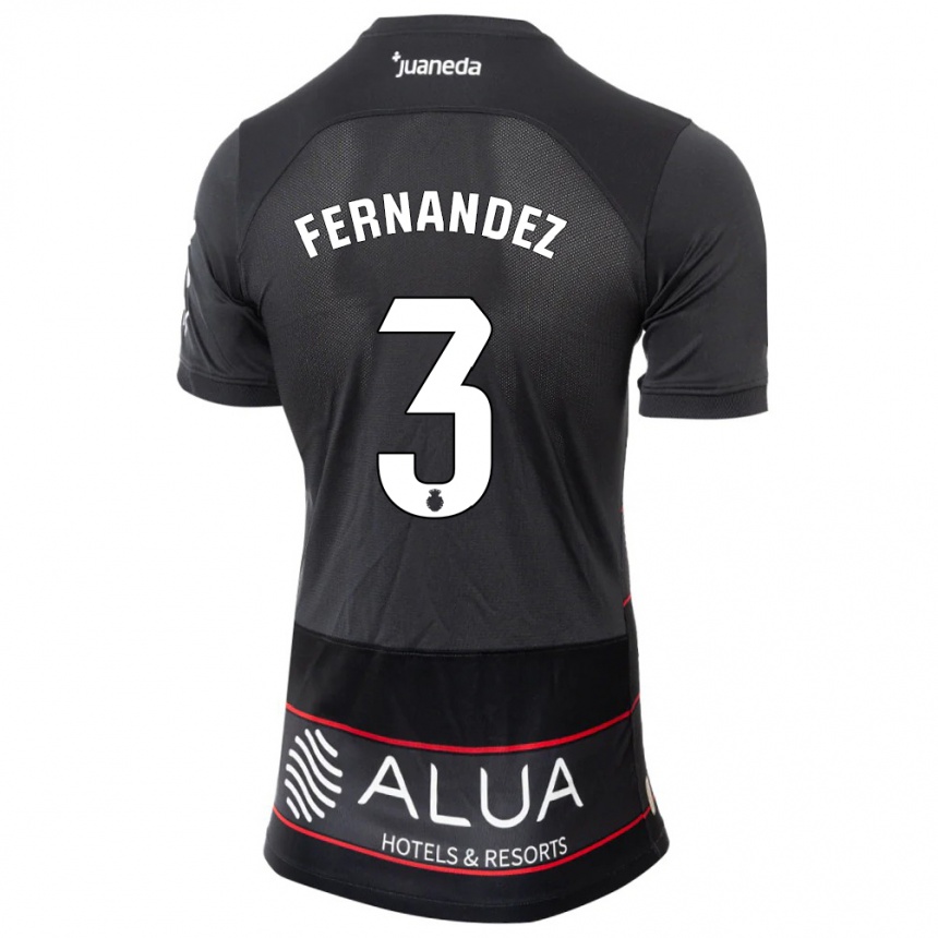 Herren Fußball Marcos Fernández #3 Schwarz Auswärtstrikot Trikot 2023/24 T-Shirt Luxemburg
