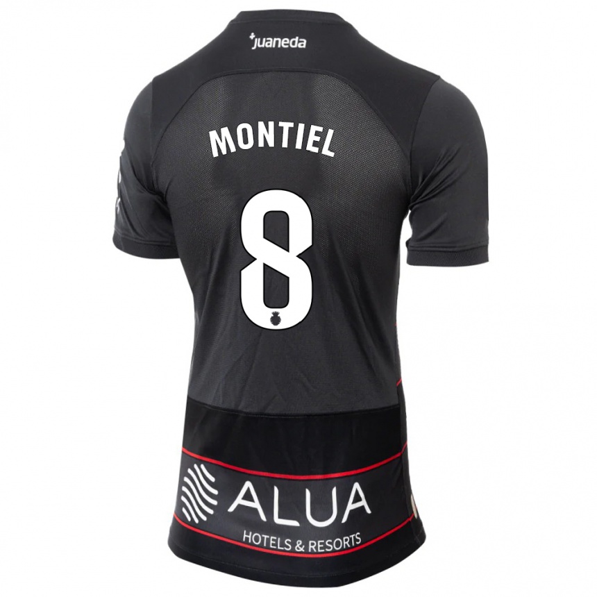 Herren Fußball Luis Montiel #8 Schwarz Auswärtstrikot Trikot 2023/24 T-Shirt Luxemburg