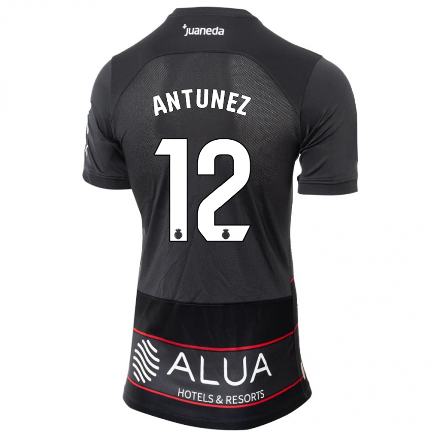 Herren Fußball Yahir Antúnez #12 Schwarz Auswärtstrikot Trikot 2023/24 T-Shirt Luxemburg