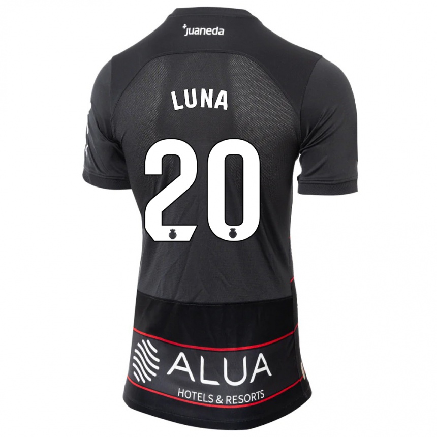 Herren Fußball Daniel Luna #20 Schwarz Auswärtstrikot Trikot 2023/24 T-Shirt Luxemburg