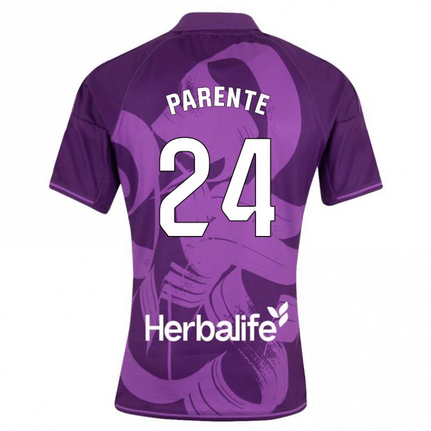 Herren Fußball Iago Parente #24 Violett Auswärtstrikot Trikot 2023/24 T-Shirt Luxemburg