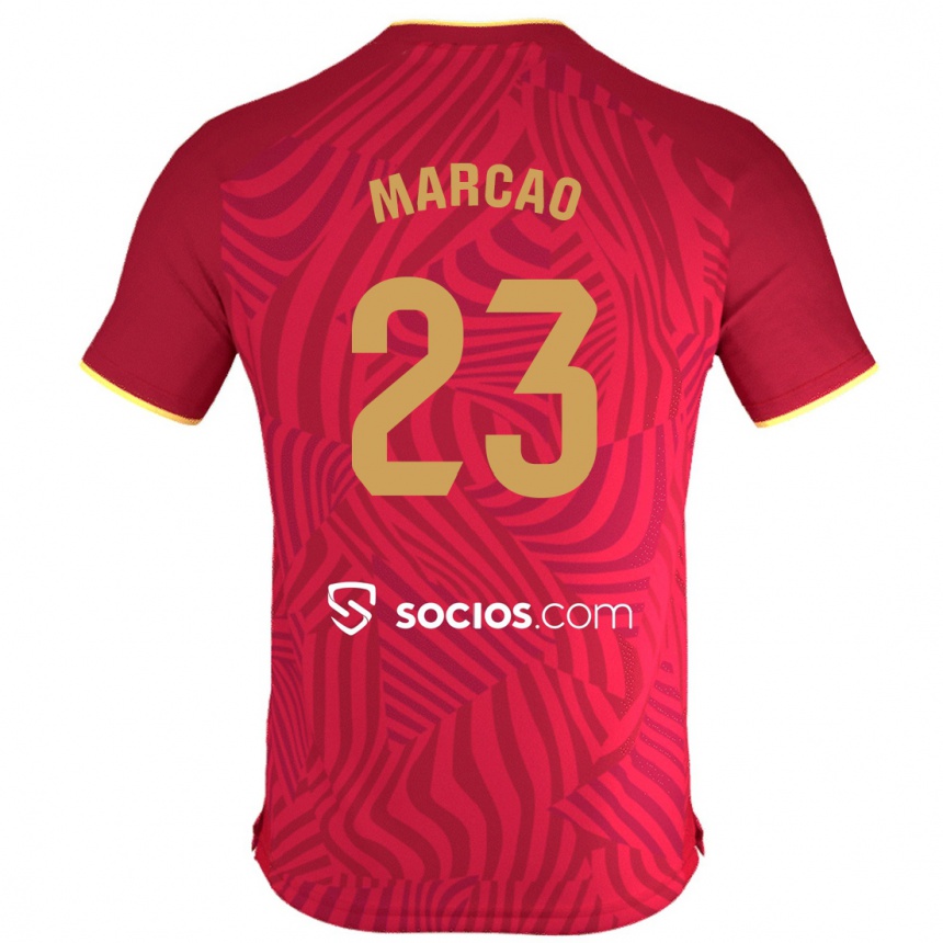 Herren Fußball Marcão #23 Rot Auswärtstrikot Trikot 2023/24 T-Shirt Luxemburg
