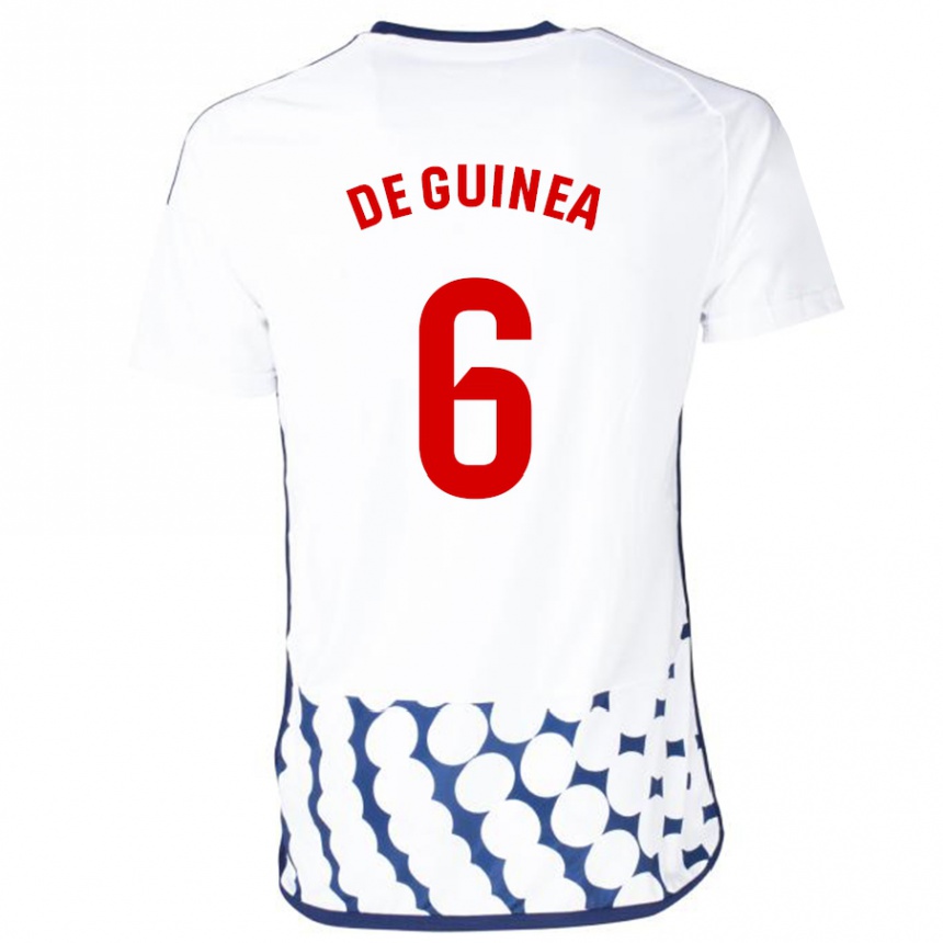 Herren Fußball Asier Ortiz De Guinea #6 Weiß Auswärtstrikot Trikot 2023/24 T-Shirt Luxemburg