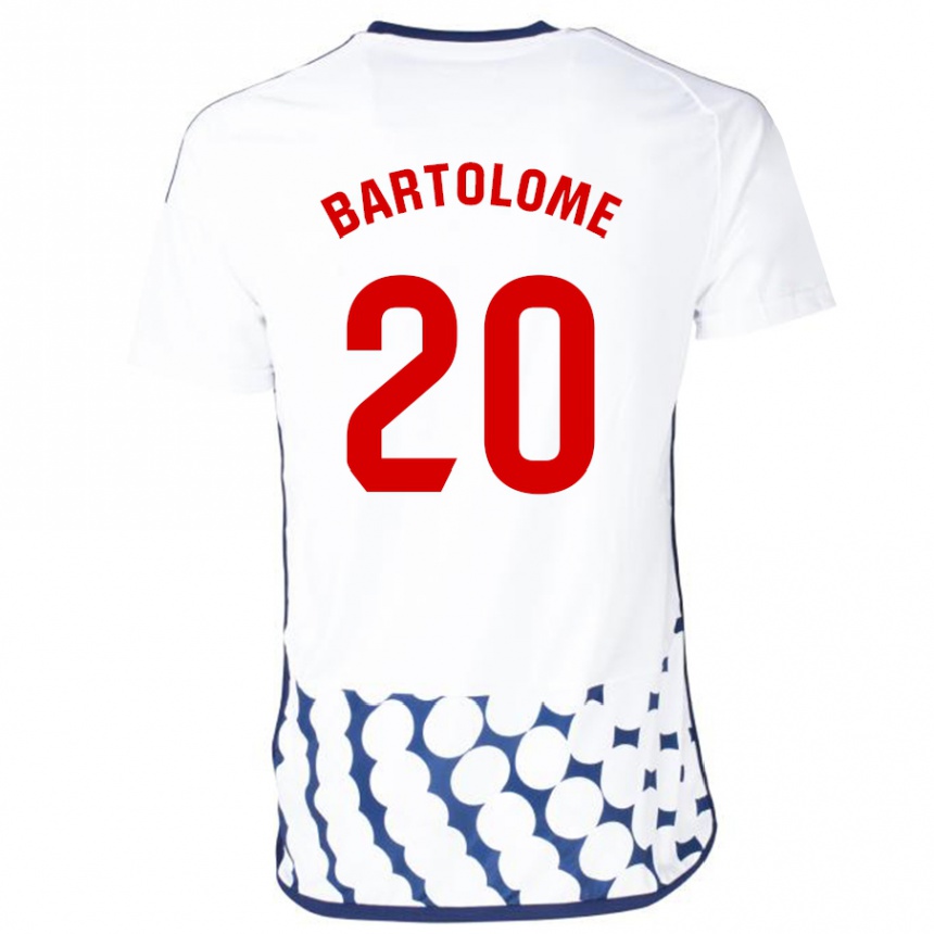 Herren Fußball Diego Bartolomé #20 Weiß Auswärtstrikot Trikot 2023/24 T-Shirt Luxemburg