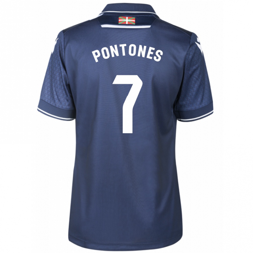 Herren Fußball Juan Carlos Pontones #7 Marine Auswärtstrikot Trikot 2023/24 T-Shirt Luxemburg