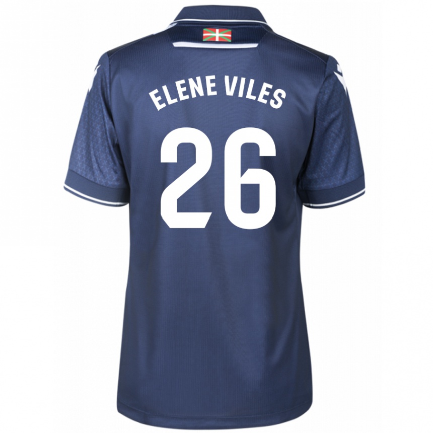 Herren Fußball Elene Viles Odriozola #26 Marine Auswärtstrikot Trikot 2023/24 T-Shirt Luxemburg