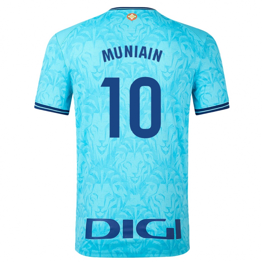 Herren Fußball Iker Muniain #10 Himmelblau Auswärtstrikot Trikot 2023/24 T-Shirt Luxemburg