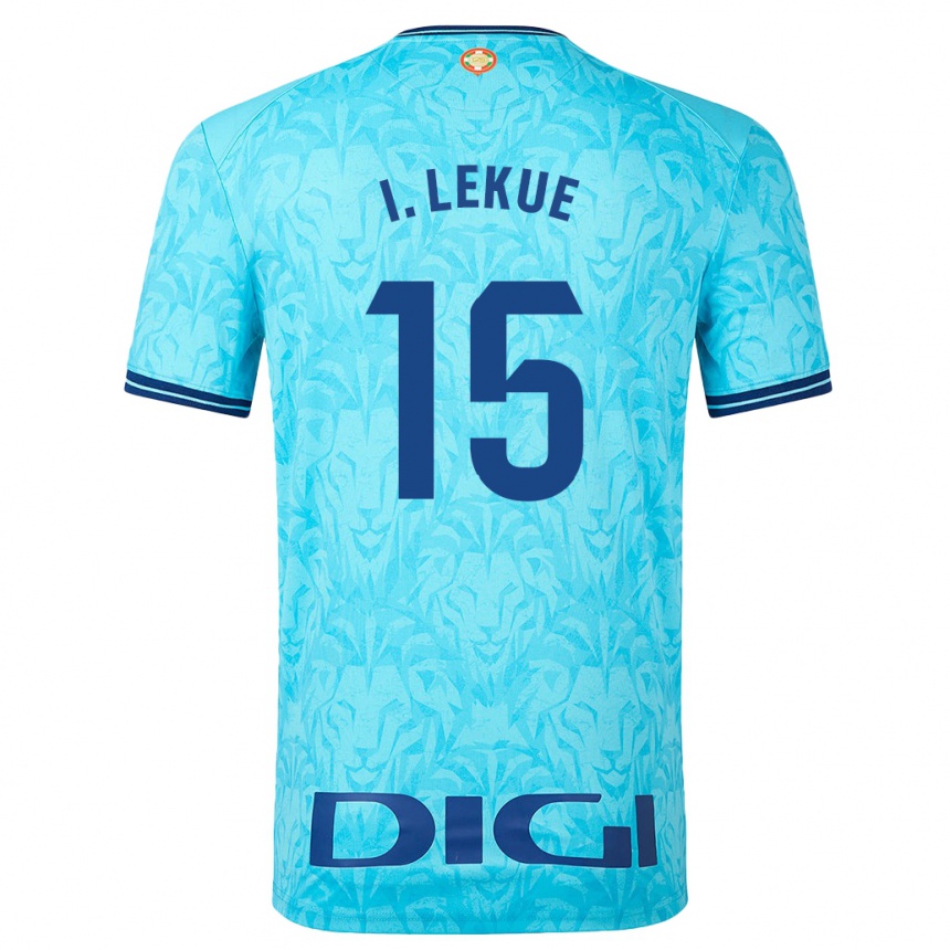 Herren Fußball Iñigo Lekue #15 Himmelblau Auswärtstrikot Trikot 2023/24 T-Shirt Luxemburg