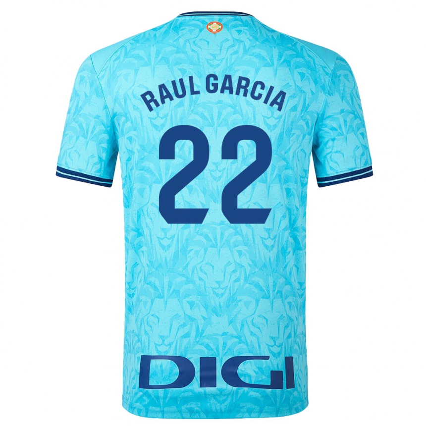 Herren Fußball Raúl García #22 Himmelblau Auswärtstrikot Trikot 2023/24 T-Shirt Luxemburg