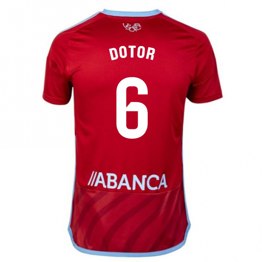 Herren Fußball Carlos Dotor #6 Rot Auswärtstrikot Trikot 2023/24 T-Shirt Luxemburg