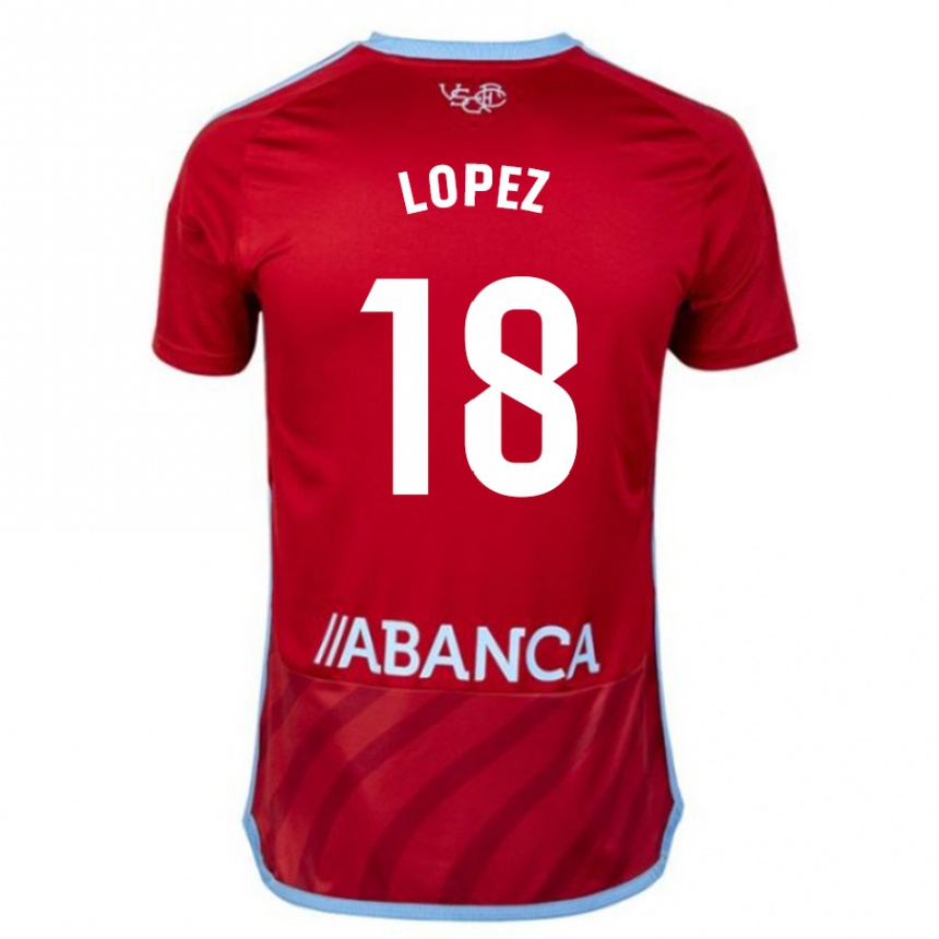 Herren Fußball Joel López #18 Rot Auswärtstrikot Trikot 2023/24 T-Shirt Luxemburg