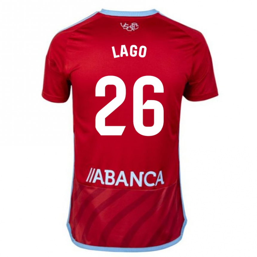 Herren Fußball Yoel Lago #26 Rot Auswärtstrikot Trikot 2023/24 T-Shirt Luxemburg