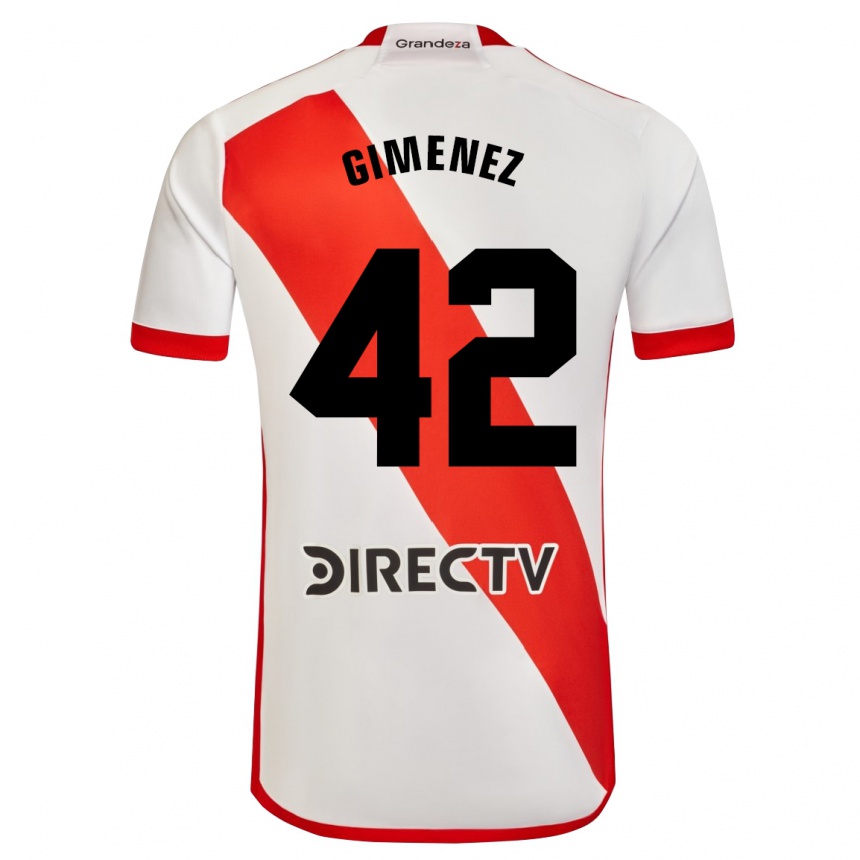 Damen Fußball Ulises Giménez #42 Weiß Rot Heimtrikot Trikot 2023/24 T-Shirt Luxemburg