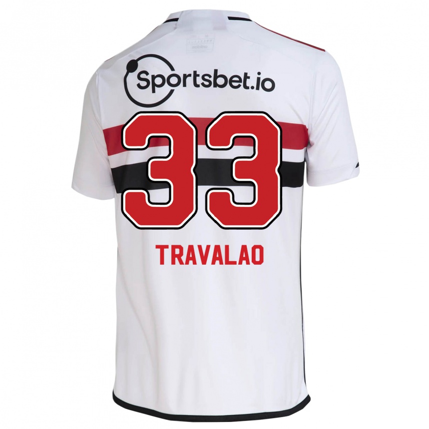 Damen Fußball Rafa Travalão #33 Weiß Heimtrikot Trikot 2023/24 T-Shirt Luxemburg