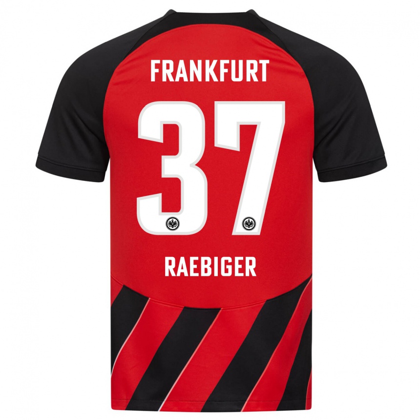 Damen Fußball Sidney Raebiger #37 Rot Schwarz Heimtrikot Trikot 2023/24 T-Shirt Luxemburg