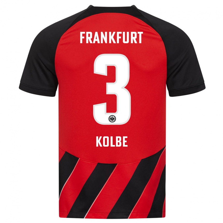 Damen Fußball Louis Kolbe #3 Rot Schwarz Heimtrikot Trikot 2023/24 T-Shirt Luxemburg