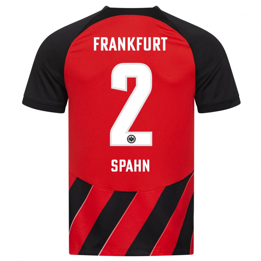 Damen Fußball Maurice Spahn #2 Rot Schwarz Heimtrikot Trikot 2023/24 T-Shirt Luxemburg