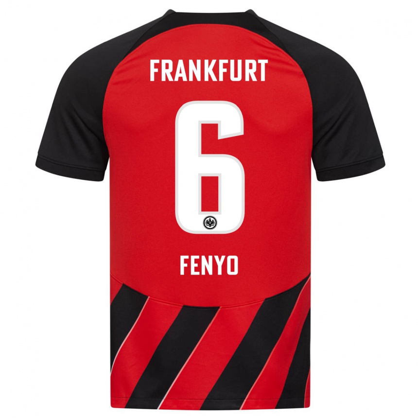 Damen Fußball Noah Fenyö #6 Rot Schwarz Heimtrikot Trikot 2023/24 T-Shirt Luxemburg