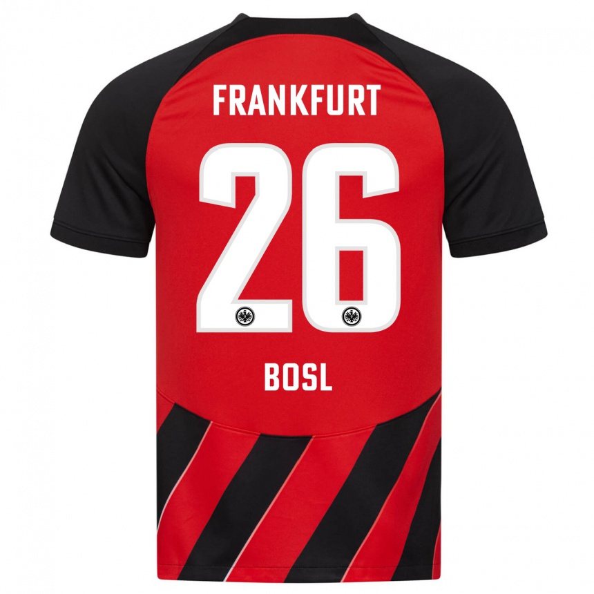 Damen Fußball Cara Bosl #26 Rot Schwarz Heimtrikot Trikot 2023/24 T-Shirt Luxemburg