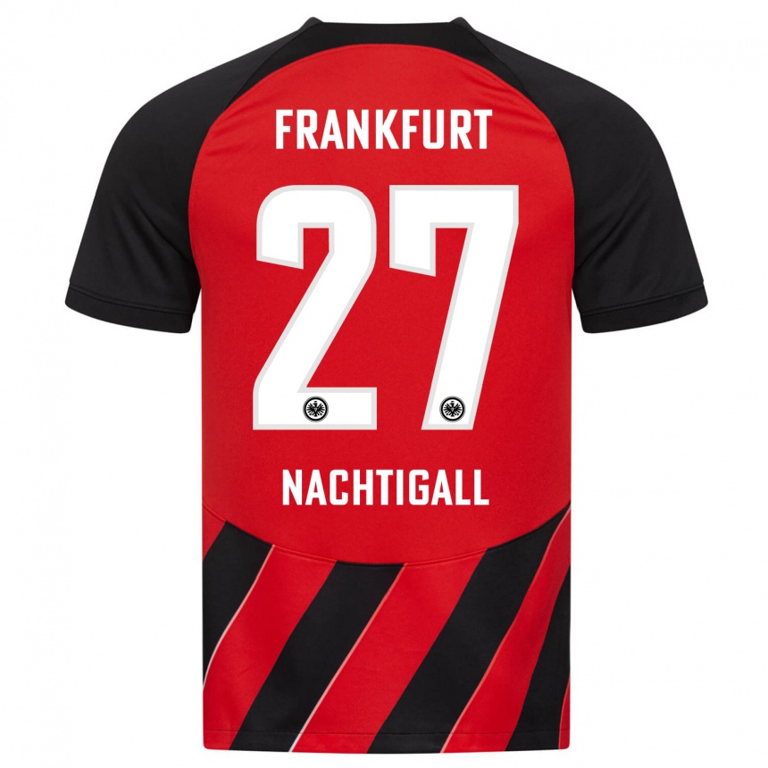 Damen Fußball Sophie Nachtigall #27 Rot Schwarz Heimtrikot Trikot 2023/24 T-Shirt Luxemburg