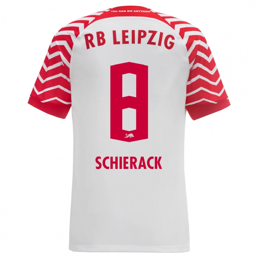 Damen Fußball Simon Schierack #8 Weiß Heimtrikot Trikot 2023/24 T-Shirt Luxemburg